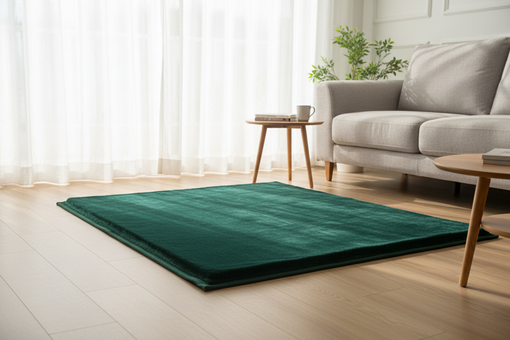 Luxurious velvet floor mat adds modern comfort and style to living room home decor spaces