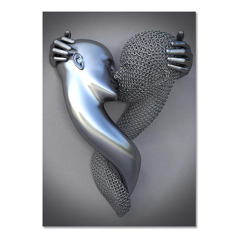 Metal Figure Statue Canvas Painting Romantic Abstract Posters Prints Wall Art Pictures Modern Living Room Decorations for Home - The Well Being The Well Being 02 / 60x80cm No Frame The Well Being Metal Figure Statue Canvas Painting Romantic Abstract Posters Prints Wall Art Pictures Modern Living Room Decorations for Home