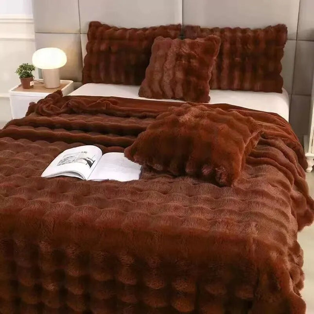 Tuscan Imitation For child's bed, a crib and throw blanket for a sofa or chair Super Comfort for Winter - The Well Being The Well Being Blanket - Dark brown The Well Being Tuscan Imitation For child's bed, a crib and throw blanket for a sofa or chair Super Comfort for Winter
