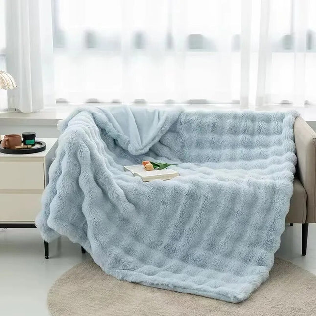 Tuscan Imitation For child's bed, a crib and throw blanket for a sofa or chair Super Comfort for Winter - The Well Being The Well Being Blanket - light blue The Well Being Tuscan Imitation For child's bed, a crib and throw blanket for a sofa or chair Super Comfort for Winter