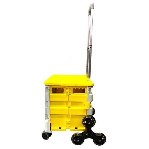 Foldable Utility Cart Folding Portable Rolling Crate Handcart Shopping Trolley Wheel Box with Lid Wear-Resistant Noiseless 360° - TheWellBeing4All