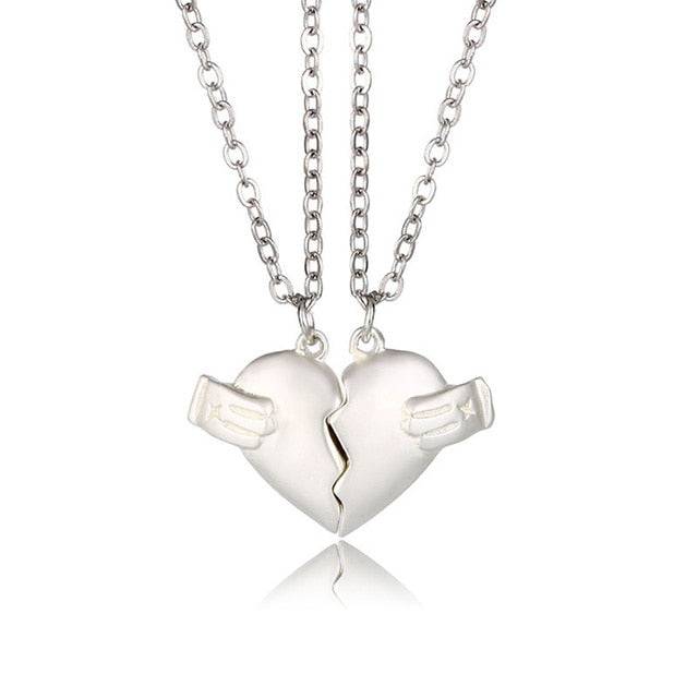 Couple Necklace Lovers Gothic Punk Heart Pendant Necklace valentines gift - TheWellBeing4All