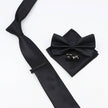 Tie Bowtie Set Black Pink Red Blue Purpple Polyester Jacquard Woven Necktie Cufflinks Brooches Ties - TheWellBeing4All