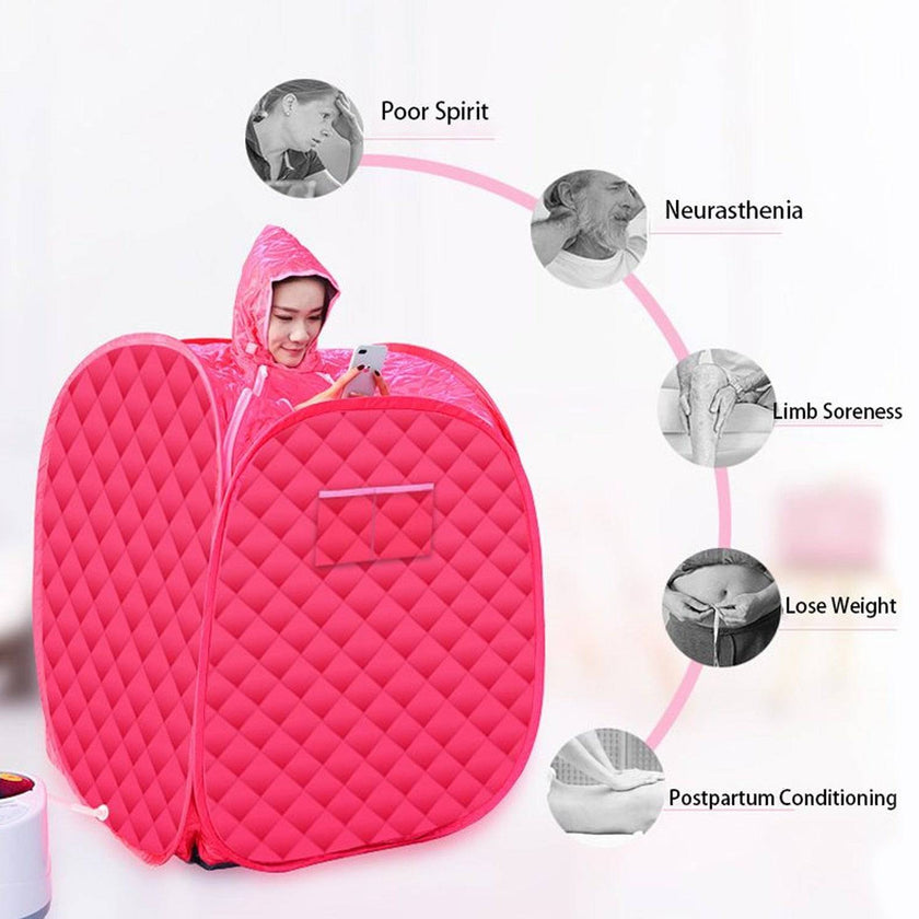 Portable Folding Steam Sauna SPA Room Tent without Steamer free ship for One Person or Two People Weight Loss Full Body Slimming - TheWellBeing4All