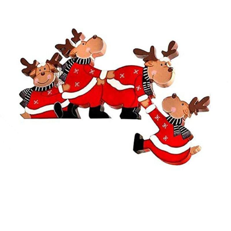 Christmas Door Frame Decoration Santa Claus Elk Wooden Christmas Decorations Door Frame Wood Trim Xmas Door Decor - TheWellBeing4All