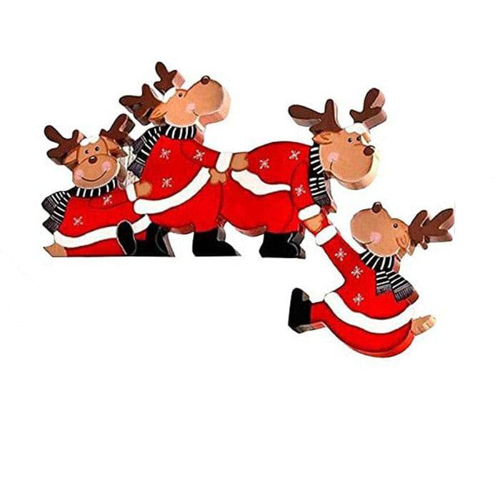Christmas Door Frame Decoration Santa Claus Elk Wooden Christmas Decorations Door Frame Wood Trim Xmas Door Decor - TheWellBeing4All