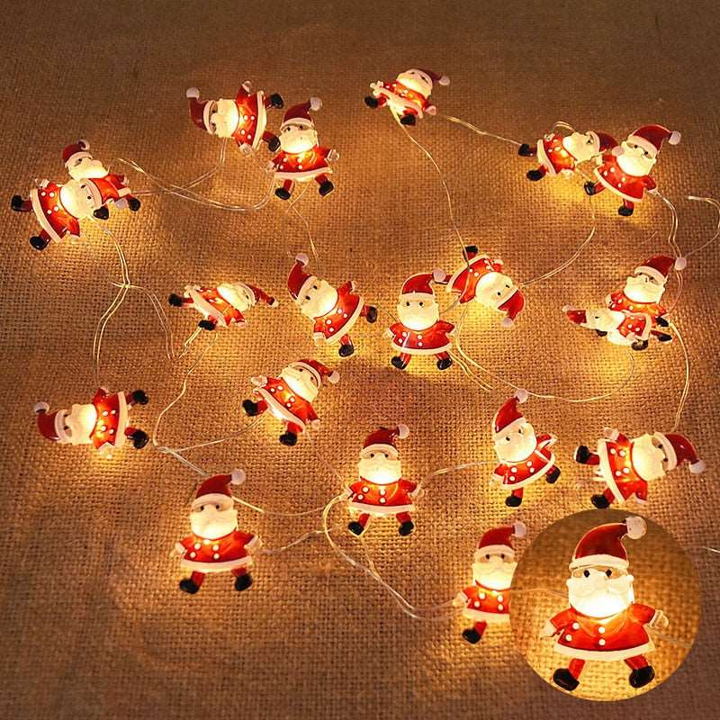 2M 20LED Santa Claus Snowflake LED Light String Christmas Decoration For Home Xmas Tree Ornament - TheWellBeing4All