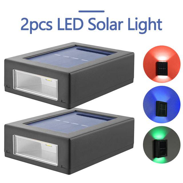 Solar Street Lamp Night Light for Garden Yard Path Decoration Warm/White/2pcs Intelligent LED Solar Light Outdoor Lamp - TheWellBeing4All