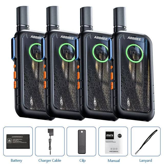 Mini Walkie Talkie ABBREE AR-M3 UHF Long Range Dual PPT USB Charging Portable Communicator Two way Radio - TheWellBeing4All