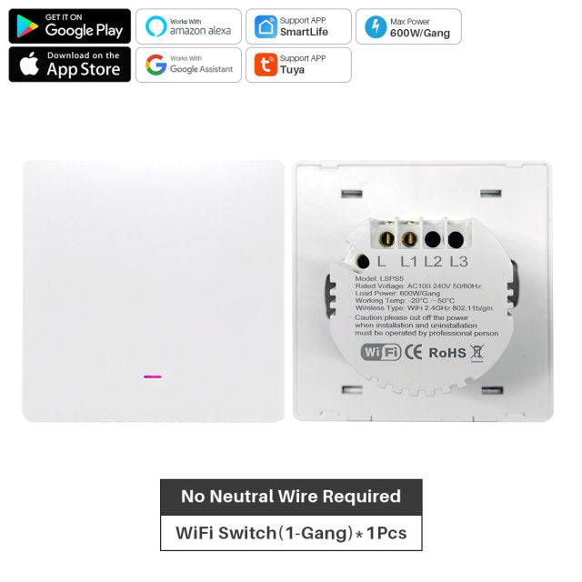 Smart WiFi Light Switch Push Button APP Remote Control Smart Home Automation Works With Alexa Google Assistant - TheWellBeing4All