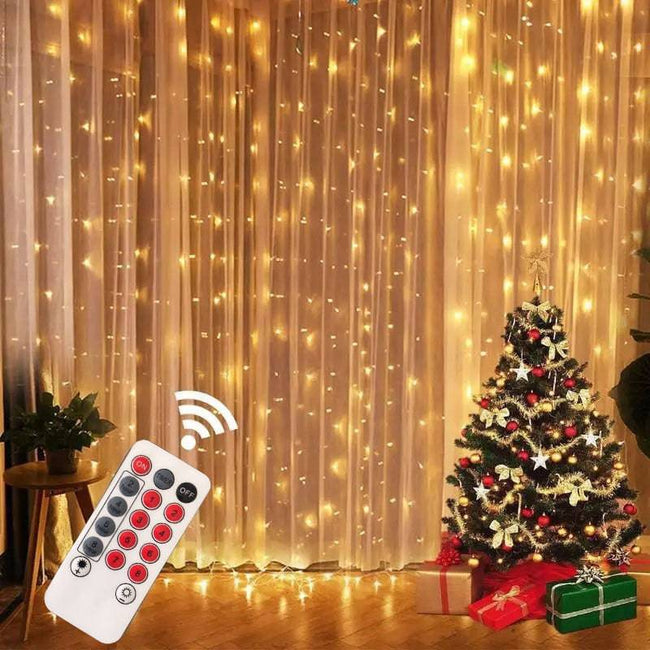 Christmas Curtain Light Garland Merry Christmas Decor - TheWellBeing4All