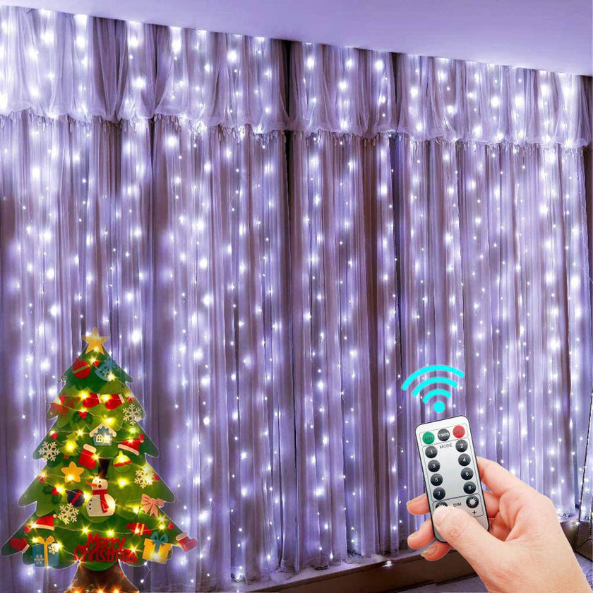 Christmas Curtain Light Garland Merry Christmas Decor - TheWellBeing4All