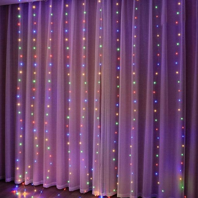 Christmas Curtain Light Garland Merry Christmas Decor - TheWellBeing4All