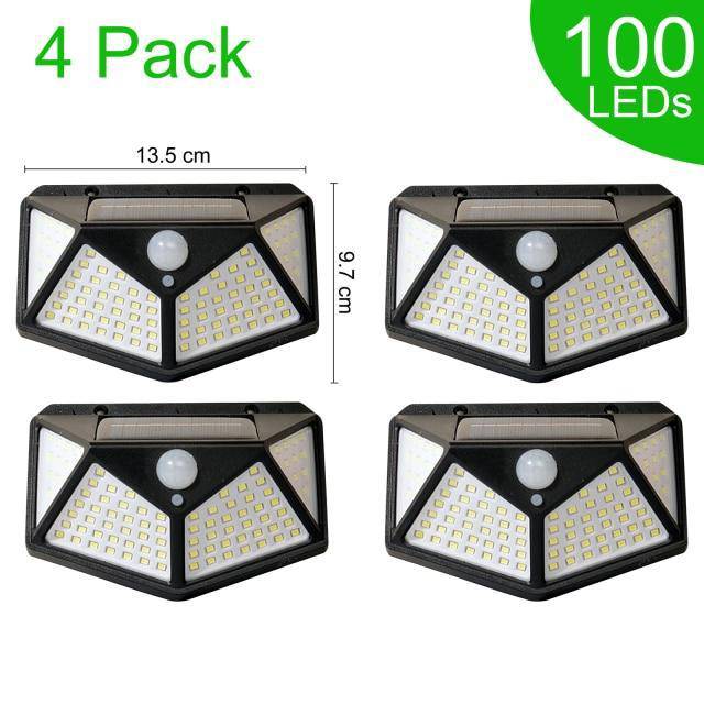 Solar Motion Sensor LED Lights Wall Lamp 3 Adjustable Heads 270° Wide Angle Illumination - TheWellBeing4All