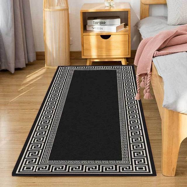 Nordic Black Gold Striped Living Room Carpet Bedroom Bedside Carpet Children's Play Kitchen Bathroom Non-slip Mat Doormat Tapis - TheWellBeing4All