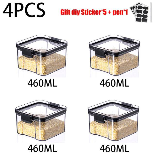 Plastic Sealed Cans Kitchen Storage Box Transparent - TheWellBeing4All