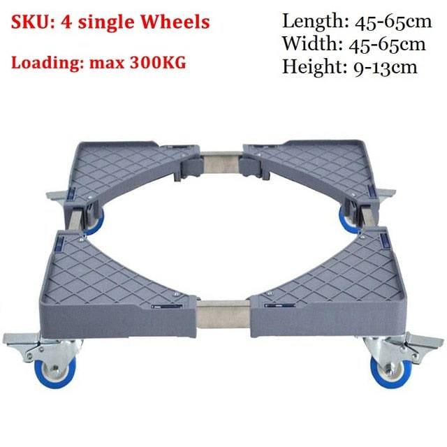 Multi-Functional Furniture Roller Base Movable Adjustable&Telescopic Stand for Refrigerator Dryer Washer Cabinet w/ Feet &Wheels - TheWellBeing4All