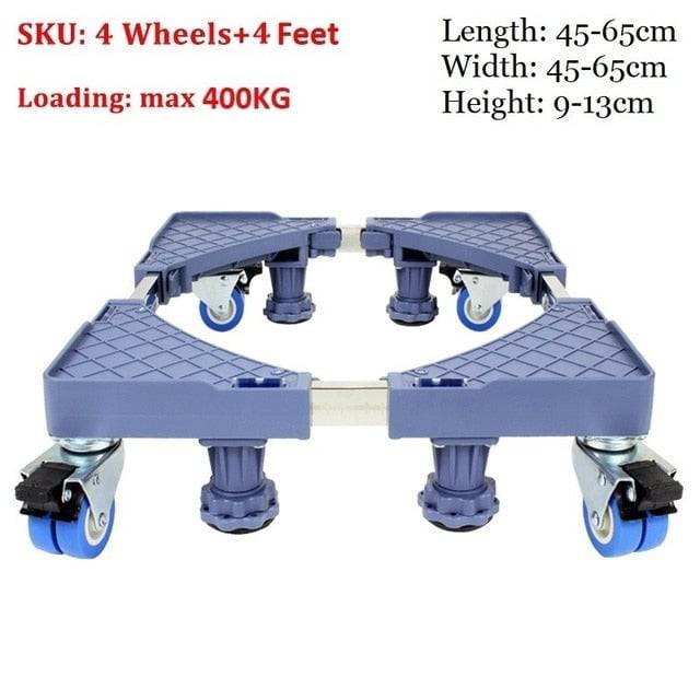 Multi-Functional Furniture Roller Base Movable Adjustable&Telescopic Stand for Refrigerator Dryer Washer Cabinet w/ Feet &Wheels - TheWellBeing4All