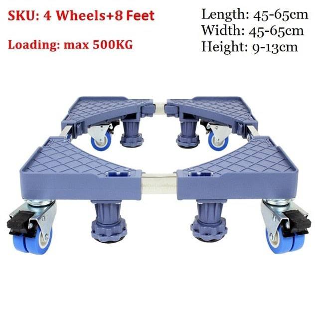 Multi-Functional Furniture Roller Base Movable Adjustable&Telescopic Stand for Refrigerator Dryer Washer Cabinet w/ Feet &Wheels - TheWellBeing4All