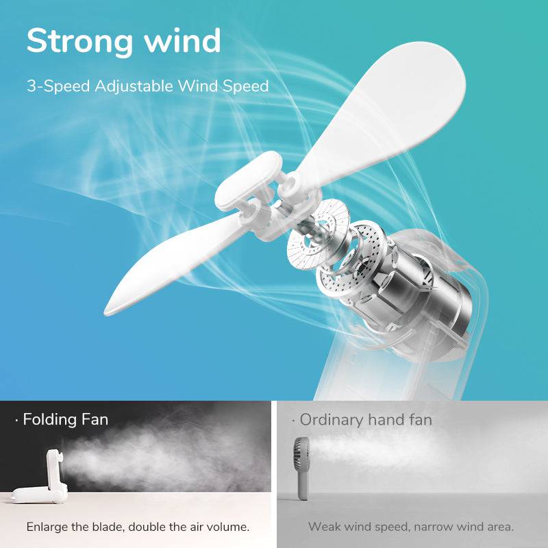 Mini Fan Portable Handheld Electric Fan Rechargeable Quiet Pocket Cooling Hand ventilador with Light Office Outdoor - TheWellBeing4All
