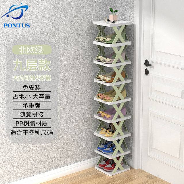 Multi-layer Shoes Storage Organizer Space-Saving Shoes Shelf Door Color Matching Cabinets - TheWellBeing4All