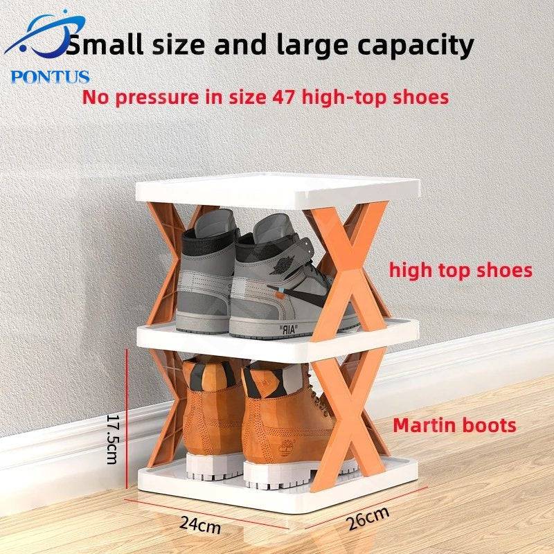 Multi-layer Shoes Storage Organizer Space-Saving Shoes Shelf Door Color Matching Cabinets - TheWellBeing4All