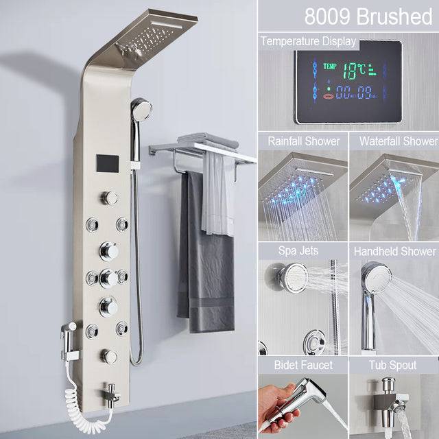 LED Light Shower Faucet Bathroom SPA Massage Jet Shower - TheWellBeing4All