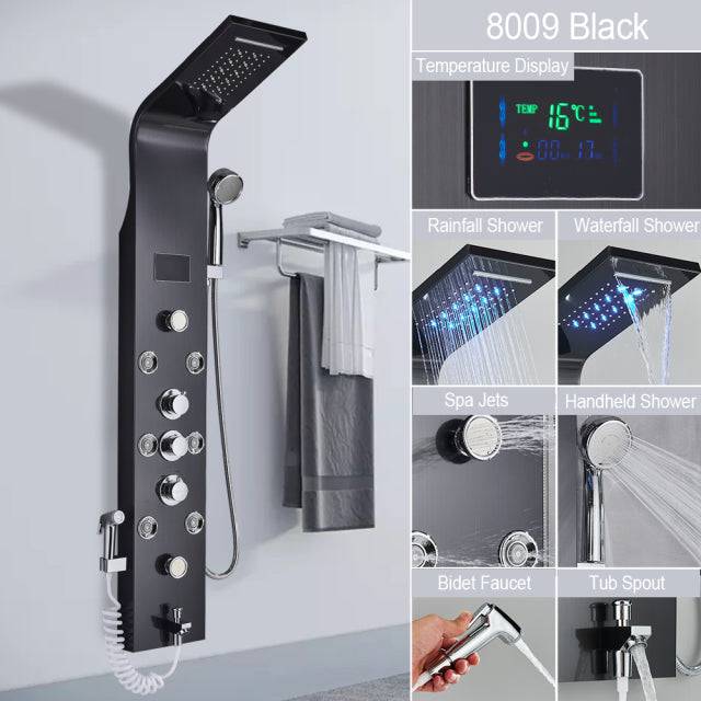 LED Light Shower Faucet Bathroom SPA Massage Jet Shower - TheWellBeing4All