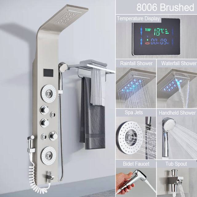 LED Light Shower Faucet Bathroom SPA Massage Jet Shower - TheWellBeing4All