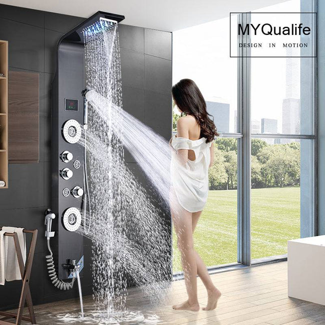 LED Light Shower Faucet Bathroom SPA Massage Jet Shower - TheWellBeing4All