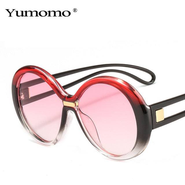 Oversized Round Sunglasses Women Vintage Colorful Oval Lens Eyewear Popular Men Sun Glasses - TheWellBeing4All