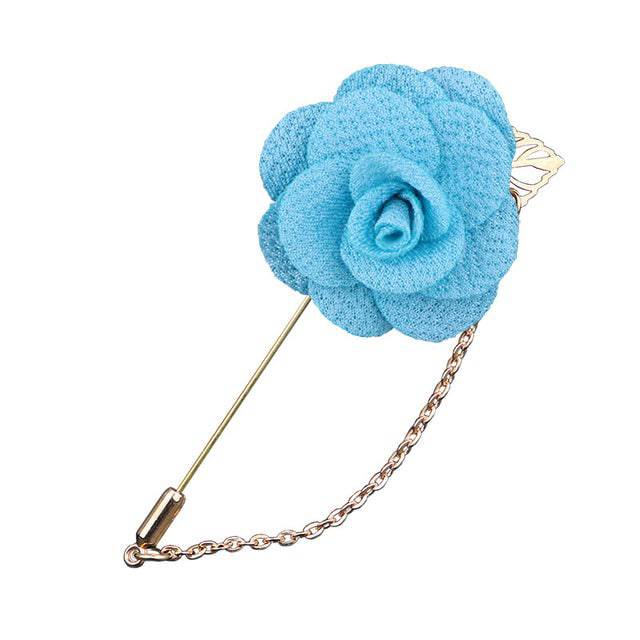 Bridegroom Wedding Brooches Cloth Art Hand-made Rose Flower Brooch Lapel Pin Badge Tassel Chain - TheWellBeing4All