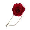 Bridegroom Wedding Brooches Cloth Art Hand-made Rose Flower Brooch Lapel Pin Badge Tassel Chain - TheWellBeing4All