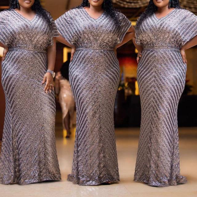 Elegant Sequin Long Dresses Large Sizes - TheWellBeing4All