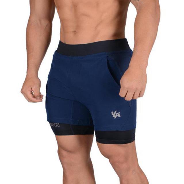Fitness bodybuilding training quick-drying 2-in-1 shorts - TheWellBeing4All