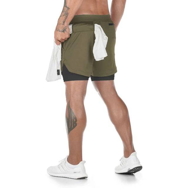 Fitness bodybuilding training quick-drying 2-in-1 shorts - TheWellBeing4All