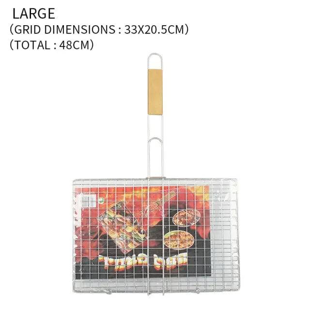 Non-stick BBQ Fish Clip Portable BBQ Grilling Basket Heat-resistant Barbecue Fish Clip Net Outdoor Camping Tools - TheWellBeing4All