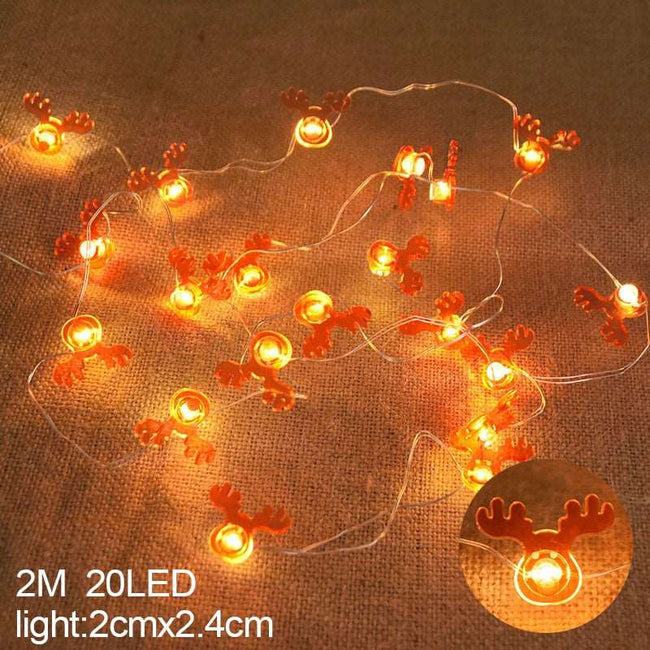 2M 20LED Santa Claus Snowflake LED Light String Christmas Decoration For Home Xmas Tree Ornament - TheWellBeing4All