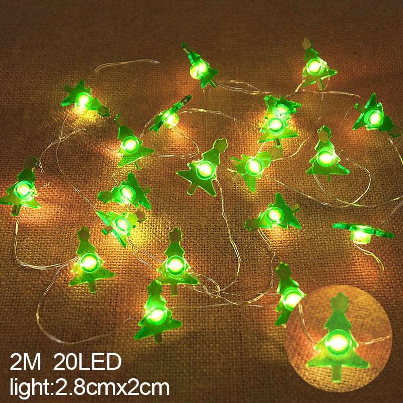 2M 20LED Santa Claus Snowflake LED Light String Christmas Decoration For Home Xmas Tree Ornament - TheWellBeing4All