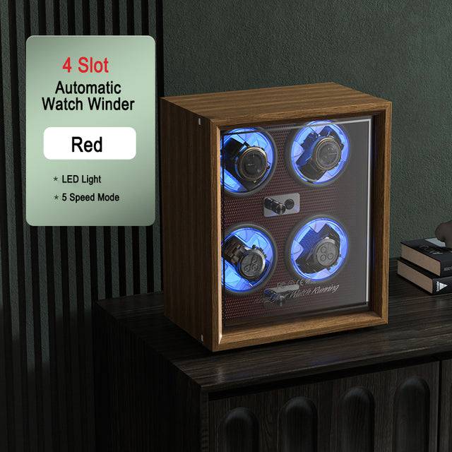 Luxury Wood Watch Winder High-End 2 4 Slot Automatic Watches Box with Motor Watch Cabinet Clock Storage Box - TheWellBeing4All