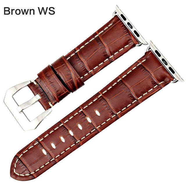 Watchbands Genuine Cow Leather Watch Strap for Apple Watch - TheWellBeing4All