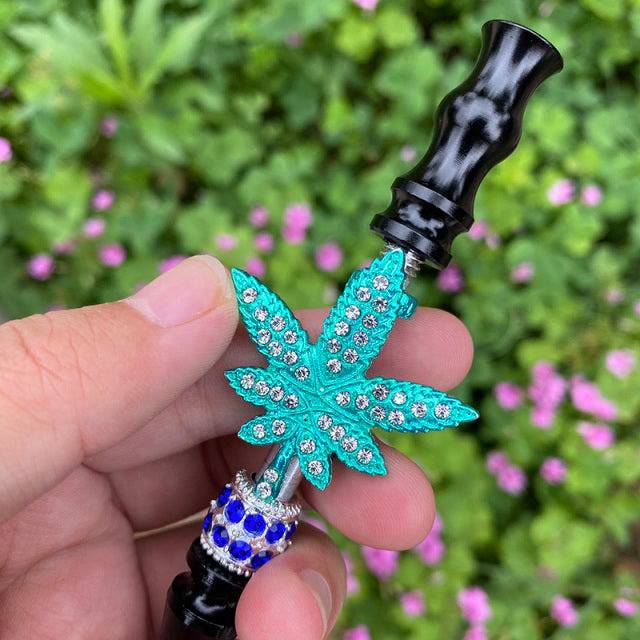 Maple Leaf Style Shisha Hookah Tips with Rhinestones Blunt Holder Hookah Mouthpiece Cigarette Holders for Man/Women - TheWellBeing4All