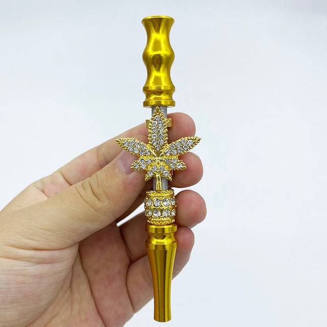 Maple Leaf Style Shisha Hookah Tips with Rhinestones Blunt Holder Hookah Mouthpiece Cigarette Holders for Man/Women - TheWellBeing4All