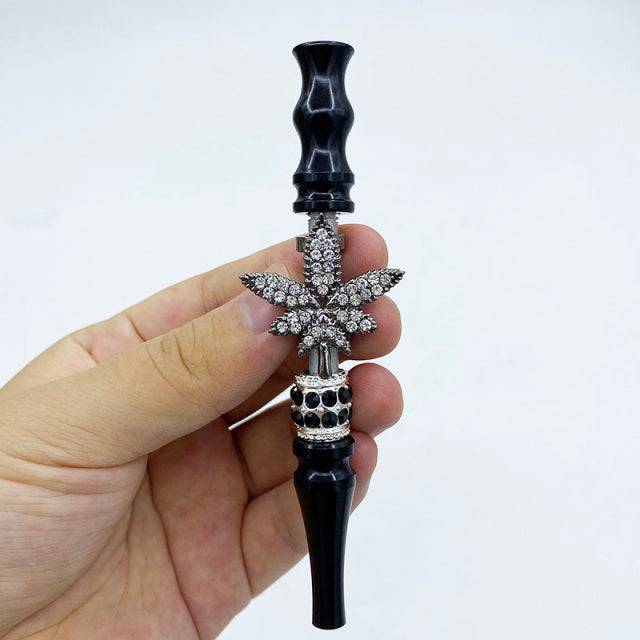 Maple Leaf Style Shisha Hookah Tips with Rhinestones Blunt Holder Hookah Mouthpiece Cigarette Holders for Man/Women - TheWellBeing4All