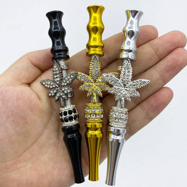 Maple Leaf Style Shisha Hookah Tips with Rhinestones Blunt Holder Hookah Mouthpiece Cigarette Holders for Man/Women - TheWellBeing4All