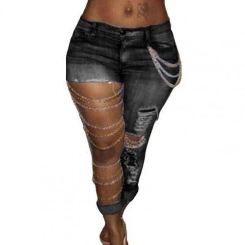 Large Ripped Hole Stretch Denim Jean - TheWellBeing4All