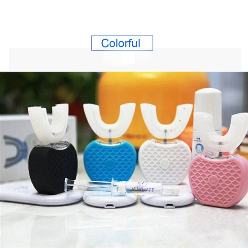 360 Degrees Intelligent Automatic Sonic Electric Toothbrush U Type 4 Modes Tooth Brush - TheWellBeing4All