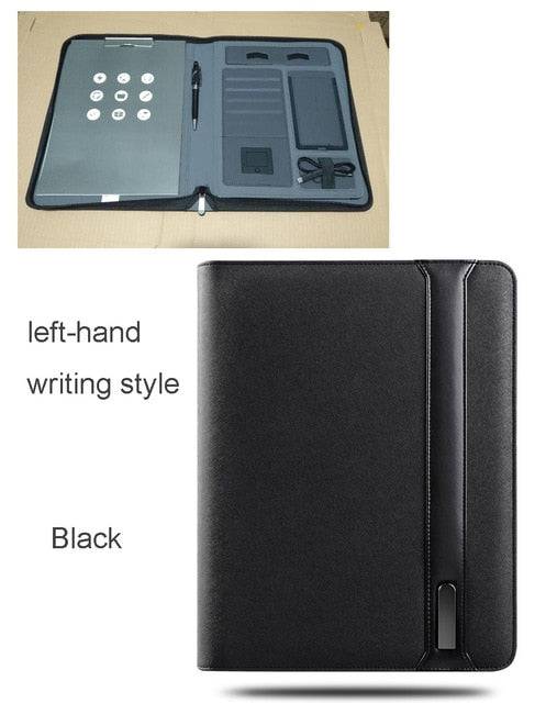 Notebook padfolio with 5000 mAh wire/wireless charging power mobile cellphone bag notepad - TheWellBeing4All