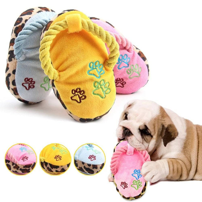 Pet Toys Plush Slippers Bite Chicken Leg Shoe Shape Dog & Cat Outdoor Training Relieve Anxiety - TheWellBeing4All