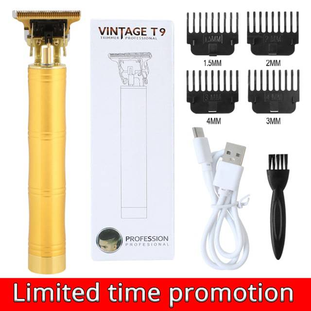 Hair Cutting Machine Trimmer Clipper Electric Shaver Barber Shaving Professional Vintage T9 Razor Mustache Finishing - TheWellBeing4All